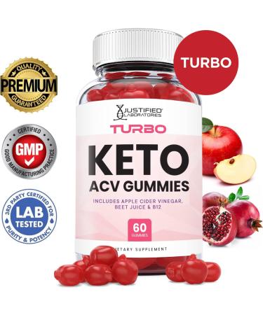 Justified Labs Turbo Keto ACV Gummies 1000MG Vegan Non GMO with Pomegranate Juice, Beet Root & B12 - 60 Gummies - Buy Online on GoSupps.com