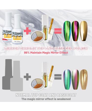 15ml No Wipe Top Coat for Metallic Gel Nail Polish - Create Mirror Chrome Effect Easy | Best Top Gel for Chrome Nails - Buy Online on GoSupps.com