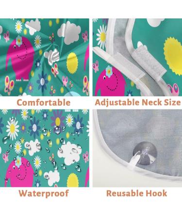 Elephant Daisy Butterfly Beard Bib Apron - Non-Stick Waterproof Hair Catcher for Men | Perfect Grooming Gift with Suction Cups - Buy Online on GoSupps.com