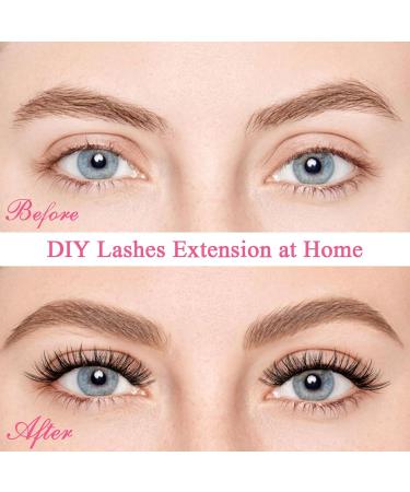 Poiuyoiu 50D Individual Eyelash Extensions Fluffy Cluster Lashes (8-16mm) | Reusable DIY Fake Eyelashes for Home Use - Buy Online on GoSupps.com