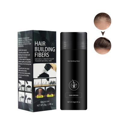 Hair Building Fibers Hair Fiber Powder ThickeningWaterproof Cover Up Eyebrow Contour-Stick Root Edge Filling Powder Hair Fibers for Thinning Hair for Women and Men (0.99 oz Dark Brown)