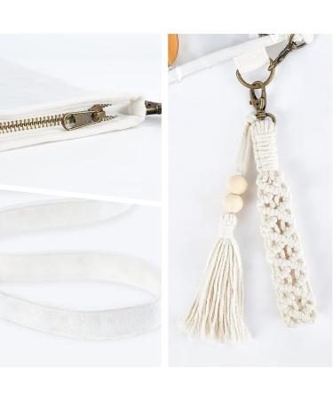 Clear Crossbody Purse with Macrame Wrist Strap and Tassel - Stadium Approved Transparent Shoulder Bag for Concerts and Events - Buy Online on GoSupps.com