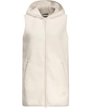 Shop Jack Wolfskin Women's High Curl Long Fleece Vest - Cotton White | International Shipping Available - Buy Online on GoSupps.com