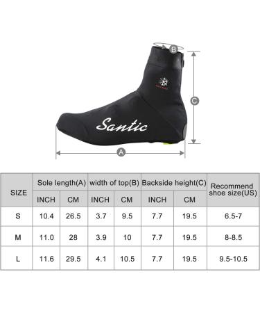 Santic Men's Cycling Shoe Covers - Windproof Thermal Overshoes for Road Bike - Black, Fleece Lined (Large) - Buy Online on GoSupps.com