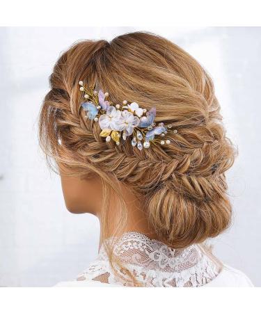 Gold Butterfly Wedding Hair Vine - Crystal Pearl Bridal Headband - Buy Online on GoSupps.com