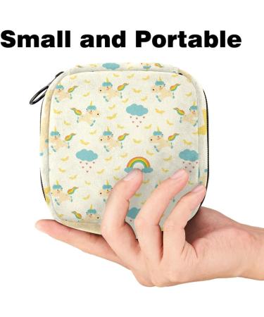 Portable Women s Binding-Up Bags | Menstrual Cup & Tampon Bags for Teens | Cute Light Yellow & Multicolored Design - Buy Online on GoSupps.com