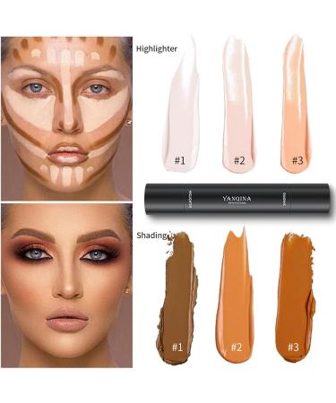 Double-Ended Contouring and Highlight Stick Waterproof Professional Contouring Pen for Your Features with Ease V Face Shadow Stick 3 - Buy Online on GoSupps.com