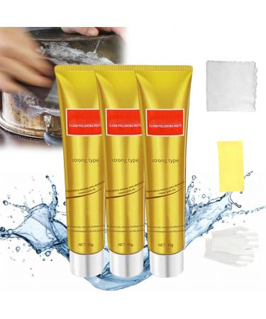 Raturv Metal Polish Cream Metal Polishing Paste Chrome Polish and Rust Remover Chrome Polish and Rust Remover Iron Eraser and Rust Remover Metal Polish (3 Pcs)