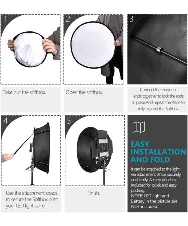 Neewer Collapsible Softbox Diffuser for 480/660/530 LED Panels - 11.5x11.5in Opening - Strap Attachment & Carry Bag - Ideal for Studio & Video Shooting - Buy Online on GoSupps.com