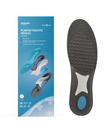 Amazon Basic Care - Plantar Fasciitis Insoles Size 41/47 Blue