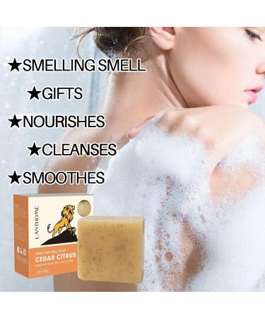  Lambo Natural Cedar Soap - Cedar Body Cleansing Soap - 100g Soap Moisturizing Soap For Softer Skin Beauty Sensitive Skin Lambo - Buy Online on GoSupps.com