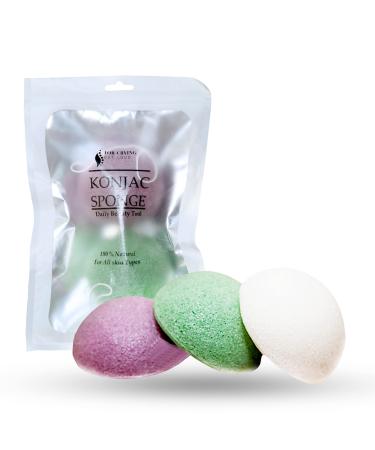 Natural Konjac Facial Sponges by Crying Out Loud - for Gentle Face  Body Cleansing & Exfoliation - with Activated Charcoal & Aloe Vera  3pc Set