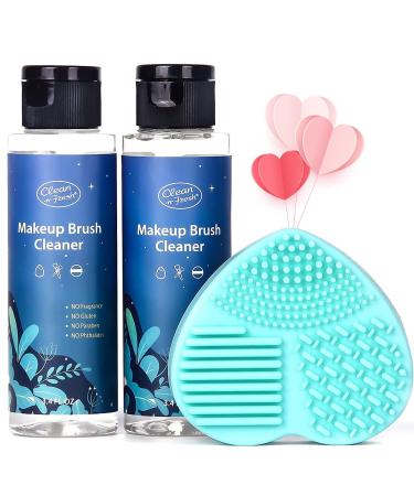 Clean-n-Fresh Makeup Brush Cleaner Set For Brushes, Sponge and Puff 6.8 Fl Oz,Deep Cleaning Washing Cleanser Shampoo With a Cleaning Mat 3 Piece Set