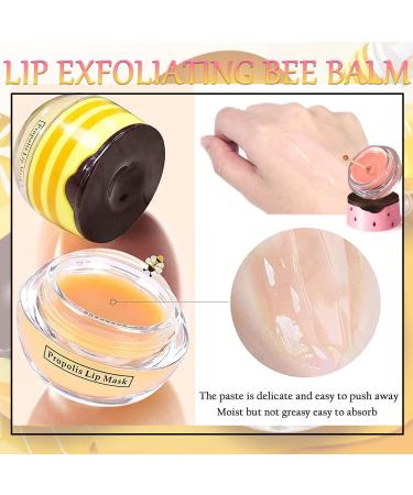 Bee Balm Lip Balm Honey Pot 2 PCS - Strawberry & Honey Lip Masks for Hydration and Prevention of Dry, Cracked Lips - Exfoliating Lip Scrub and Sleep Mask - Reduces Lip Lines - Perfect Christmas Gift - Buy Online on GoSupps.com