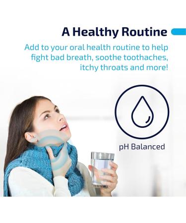 Natural Saline Gargle Water Mouthwash 12 fl oz - Soothes Dry Sore Throat - pH-Balanced Salt Rinse - Alcohol-Free & Dye-Free - (2pk) - Buy Online on GoSupps.com