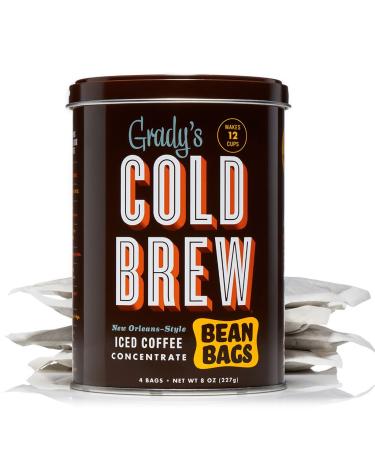 Grady's Cold Brew Coffee, Single Can with 4 (2oz.) Bean Bags, 12 Total Servings Original 4 Count (Pack of 1)