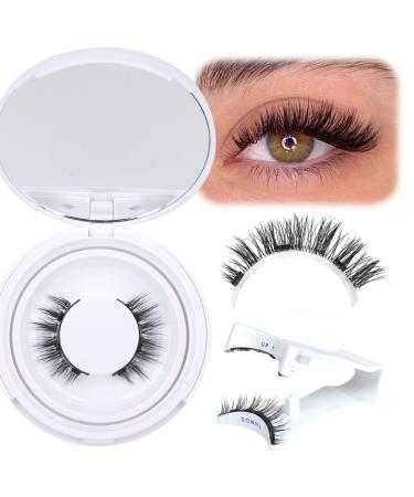 ALICROWN Magnetic Eyelashes Fluffy False Eyelashes No Glue Needed Magnetic Lashes Natural Strip Eye Lashes 1 Pair Cat Eye Magnetic Fake Eyelashes Durable Fake Lashes with Applicator L- Wispy 1 Pairs