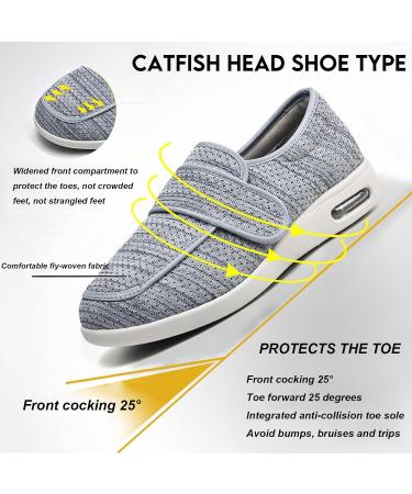 FZYUAN Unisex Diabetic Slippers | Adjustable Wide Width Diabetic Shoes for Swollen Feet | Lightweight Non Slip Walking Sneakers - Size Women 10.5/Men 10 - Buy Online on GoSupps.com