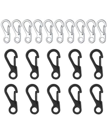 20 pieces mini carabiner hook mini carabiner set small carabiner with snap lock carabiner key caran key rings hook clips for camping travel hiking carabiners