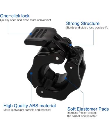 Buy 4pcs 25mm Dumbbell Bar Locks - Secure Barbell Clamps & Collars - Quick Closure for Weight Lifting - Black - Buy Online on GoSupps.com