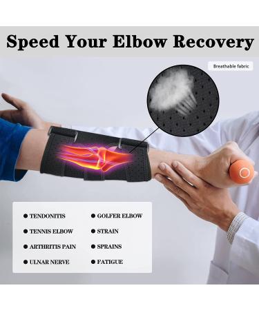 Night Elbow Brace with Metal Splints for Cubital Tunnel Syndrome and Tennis Elbow - Adjustable Support for Men and Women - Buy Online on GoSupps.com
