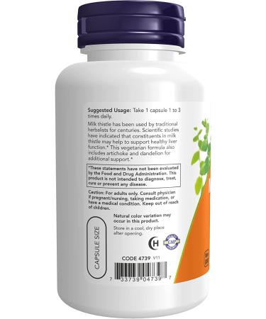 Now Foods Silymarin Milk Thistle Extract 300 mg - 100 Veg Capsules for Liver Health - Buy Online on GoSupps.com