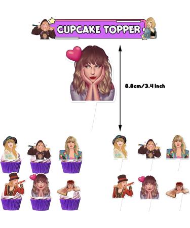 13Pcs Music Singer Cupcake Toppers - Pop Music Singer Merchandise Happy Birthday Theme Decoration Supplies Set Music Album Inspired Merch Best Fans Gifts for Boy and Girl's Birthday Party Decor - Buy Online on GoSupps.com