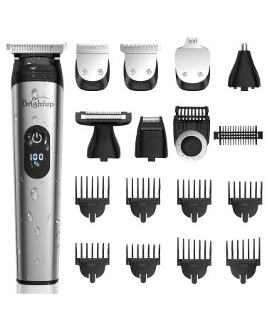 Brightup Beard Trimmer for Men - 22 Piece Beard Grooming Kit with Hair Trimmer, Hair Clippers, Electric Razor - IPX7 Waterproof Shavers for Mustache, Face, Nose, Ear, Body - Ideal Mens Gifts, YH-7282