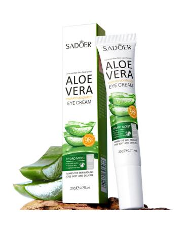 Hydrating Eye Cream 98 Percent Aloe Vera Moisturiser Under Eye Cream for Dark Circles and Puffy Eyes Repairing Tightening Reducing of Wrinkle Fine Lines Makes Skin Around Your Eyes Smooth & Shinny