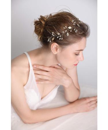 Vintage Gold Leaf Bridal Headband Tiara - FXMIMIOR Wedding Hair Accessories - Buy Online on GoSupps.com