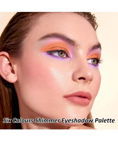 6 Colors Eyeshadow Palette | Glitter & Shimmer Eye Makeup | Blendable Shades for Youthful Energetic Looks - International Shipping - Buy Online on GoSupps.com