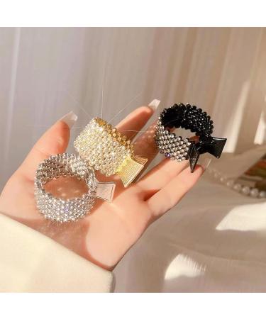 6 Pcs Small Rhinestone Hair Claw Clips - Non-Slip Ponytail Holders for Women and Girls - Shining Crystal Hair Accessories - Buy Online on GoSupps.com