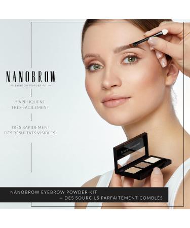 Set de fards sourcils Nanobrow Eyebrow Powder Kit - Poudres sourcils avec surligneur kit de coiffage des sourcils (Sombre) - Buy Online on GoSupps.com