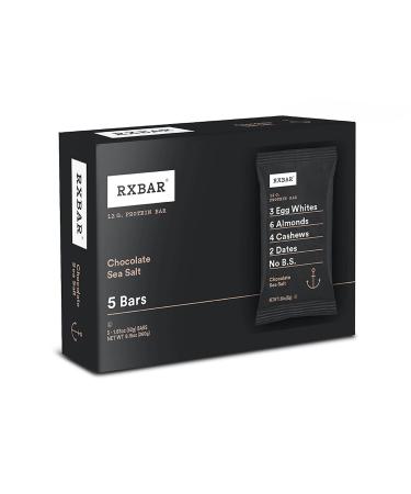 RXBAR, Chocolate Sea Salt, Protein Bar, 1.83 Ounce (Pack of 5), High Protein Snack, Gluten Free