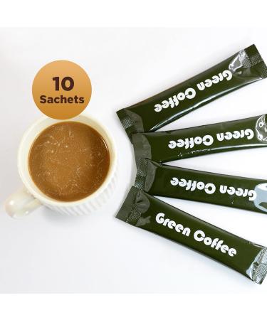 Natural Green Coffee for Metabolism & Energy, Green Coffee Beans Extract Instant Coffee with 8 Natural Blends Extracts, 10 Sachets, Vegan Friendly - Buy Online on GoSupps.com