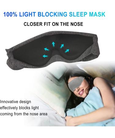 Adjustable Strap Side Sleeping Mask 3D Design | Blackout Blindfold for Men and Women | Relieve Eye Strain | Soft & Comfortable Night Eye Cover | Grey - Buy Online on GoSupps.com