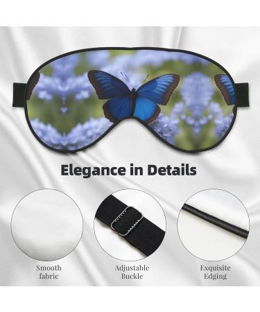 Blue Butterfly Print Eye Mask - Ultra-Soft Light-Blocking for Comfort & Restful Sleep | International Shipping - Buy Online on GoSupps.com
