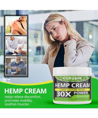 Hemp Cream Maximum Strength - All Natural Relief for Muscle & Joint Discomfort - Instant Menthol Rub 8.5oz - Buy Online on GoSupps.com