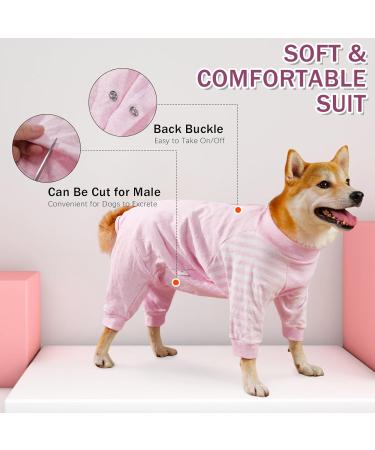 Lelepet One-Divider for Dogs | Medical Pet Shirt for Post-Op Recovery | Dog Wound Protection Suit in Pink - 2XL/XXL for Small to Large Dogs - Buy Online on GoSupps.com