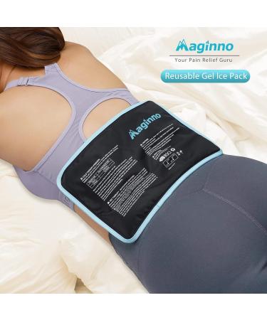 Maginno 12 X 8 Ice Cold Gel Packs - Reusable Hot/Cold Packs for Muscle Pain Relief - Medium Size for Injuries, Surgery Recovery - Shoulder, Lower Back, Knee, Arm, Foot, Hip - Buy Online on GoSupps.com