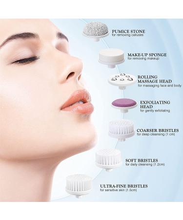 Electric Facial Cleansing Brush - Waterproof Exfoliating Spin Cleanser for Acne & Deep Cleaning - Dark Blue - Buy Online on GoSupps.com