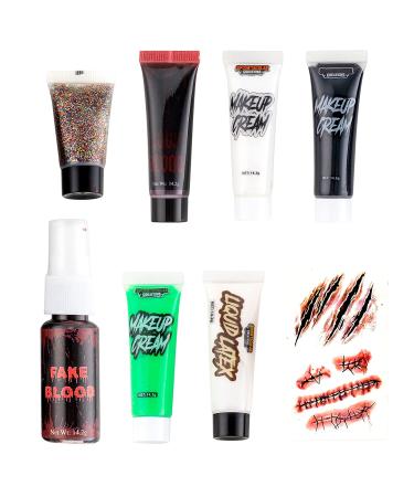 Spooktacular Creations 25 PCS Halloween Family Makeup Kit - 12 Color Face & Body Paint for Zombie Cosplay, Wounds, Injuries & Blood - Halloween Costume Makeup Set for Party Supplies - Buy Online on GoSupps.com