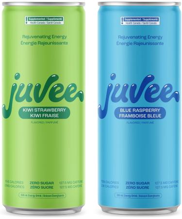 Juvee Rejuvenating Sugar Free Energy Drink Blue Raspberry + Kiwi Strawberry Taurine Vitamin B12 Vitamin B6. 128 Mg Of Caffeine. L-Theanine For Mood Support. Panax Ginseng For Focus. Vitamin C For Immune Support. Gluten Free 12 Fl Oz (Pack of 12) Variety P - Buy Online on GoSupps.com