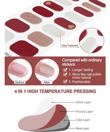 Kalolary Gel Nail Polish Strips 32PCS Nail Gel Art Sticker Waterproof Full Nail Wraps Decal Sets with Nail File and Stick for Women Girls Nail Art Decor (UV/LED Lamp Required) (D) - Buy Online on GoSupps.com