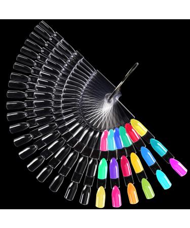 Nail Display Tips, MORGLES 150 Tips Nail Polish Sample Sticks Stiletto Nail Swatch Sticks with Ring, Nail Testers for Nail Salon Polish Practice Display