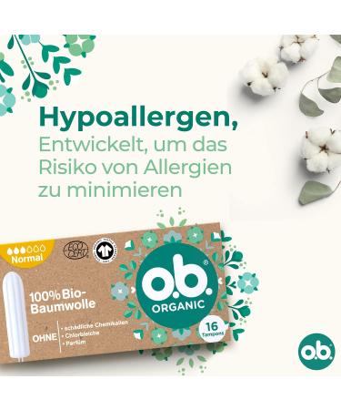 Buy ob Tampon Organic Normal - 100% Organic Cotton Medium to Heavy Flow 16 Pieces | Natural Protection for Women - Buy Online on GoSupps.com