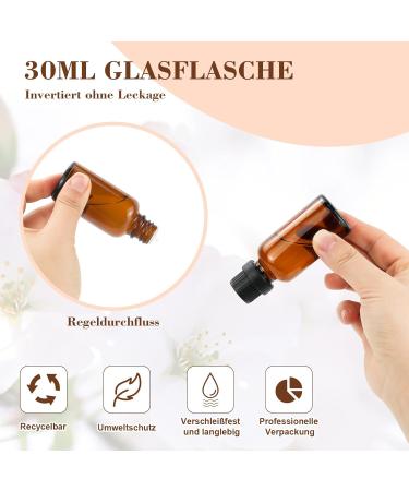 Reyshin 30ml Amber Glass Drip Bottle Set (12 Pack) - Durable Brown Bottles for eCommerce Shipping Worldwide - Buy Online on GoSupps.com
