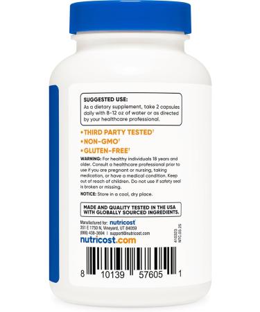 Nutricost Sodium Bicarbonate (2 500mg) 120 Capsules - GMO-Free Gluten Free Vegan 60 Servings - Buy Online on GoSupps.com