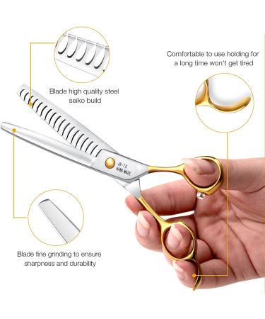 JASON 7.5 Curved Dog Grooming Scissors - Sharp & Comfortable Shear for Cats and Pets - Right-Handed Groomers Trimming Kit - Light-Weight C-7.5 Chunker - Buy Online on GoSupps.com