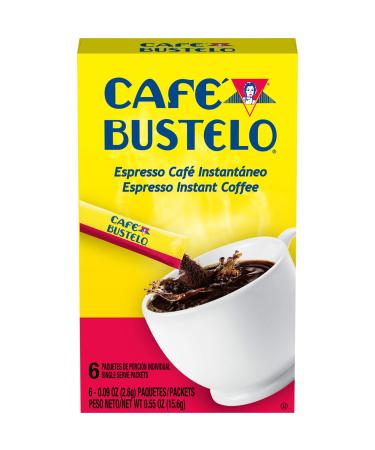 Caf Bustelo Espresso Style Dark Roast Instant Coffee, 6 Count (Pack of 12) Espresso Dark Roast 6 Count (Pack of 12)
